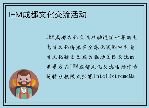 IEM成都文化交流活动